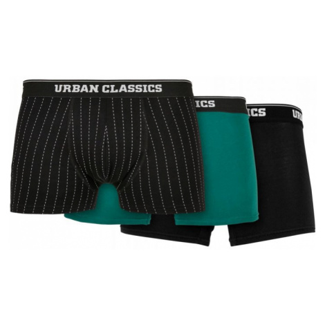 Organic Boxer Shorts 3-Pack - pinstripe aop+black+treegreen Urban Classics