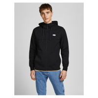 Černá pánská mikina na zip s kapucí Jack & Jones Air - Pánské