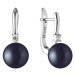 Gaura Pearls Stříbrné náušnice s černou řiční perlou Daisy, stříbro 925/1000 SK21215EL/B Černá