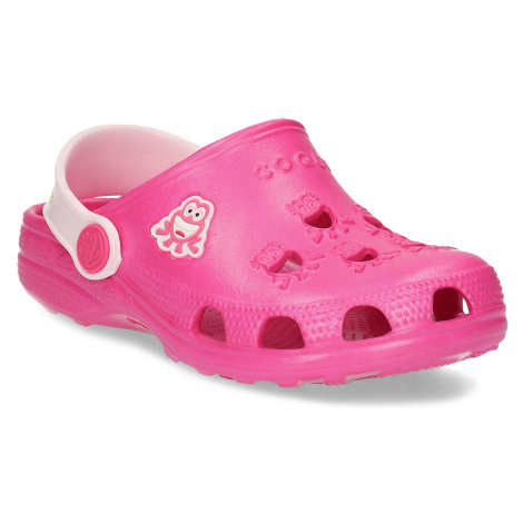 Tmavě růžové dívčí sandály s žabičkou