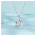 GRACE Silver Jewellery Stříbrný náhrdelník se zirkonem Lenochod - stříbro 925/1000 NH-SCN509/62 