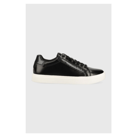 Kožené sneakers boty Calvin Klein CLEAN CUP LACE UP-NA černá barva, HW0HW01592