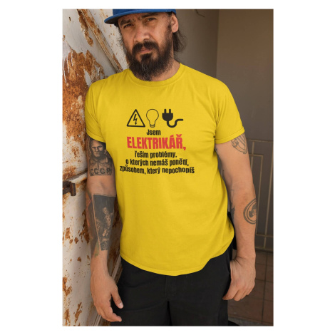 MMO Pánské tričko Elektrikář Barva: Žlutá