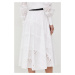 Bavlněná sukně Karl Lagerfeld bílá barva, midi, áčková