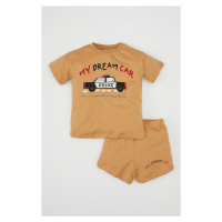 DEFACTO Baby Boy Printed Short Sleeve T-Shirt Shorts Set