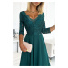 Smaragdové společenské šaty s krajkou