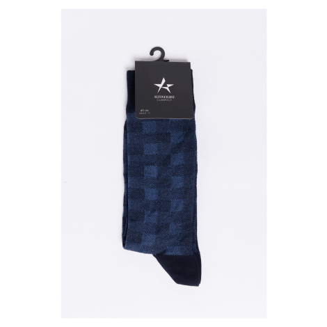 ALTINYILDIZ CLASSICS Men's Navy Blue-Blue Patterned Bamboo Cleat Socks AC&Co / Altınyıldız Classics