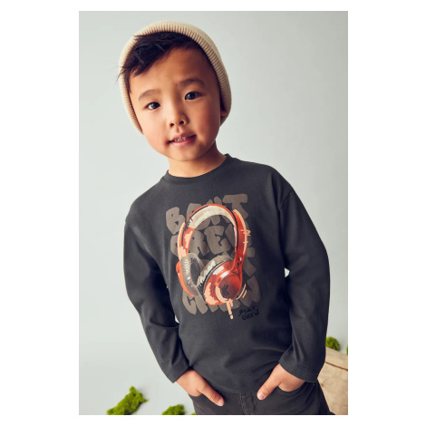 Bavlněné tričko s dlouhým rukávem Mayoral černá barva, 4080