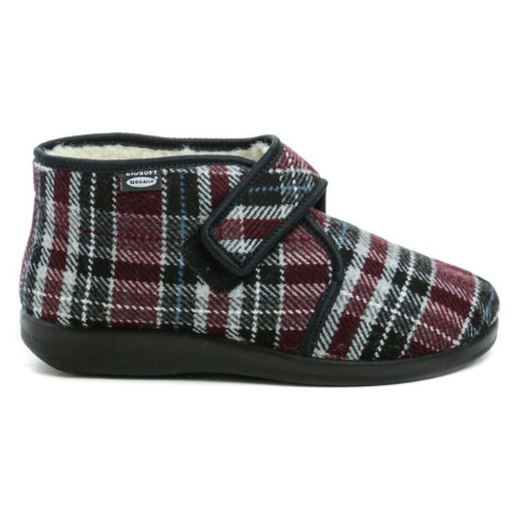 Rogallo 4372-015 káro dámské zimní papuče Fialová