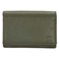 Double-D Zelená praktická kožená peněženka 