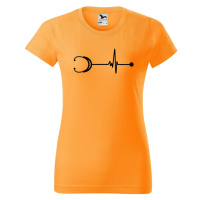 DOBRÝ TRIKO Dámské tričko s potiskem Tep stetoskop Barva: Tangerine orange