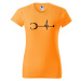 DOBRÝ TRIKO Dámské tričko s potiskem Tep stetoskop Barva: Tangerine orange