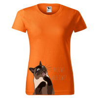 DOBRÝ TRIKO Dámské tričko s potiskem Naštvaná kočka Barva: Oranžová