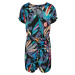 Ladies Short Viscose Belt Jumpsuit - blackfruity