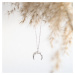 Klenoty Amber Stříbrný náhrdelník přívěsek půlměsíc se zirkony