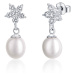 JwL Luxury Pearls Stylové stříbrné náušnice s perlou a zirkony JL0606