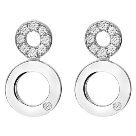 Hot Diamonds Elegantní stříbrné náušnice s diamanty a topazy Balance DE720