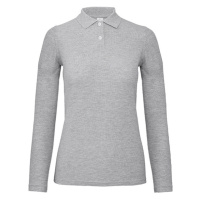 B&C Dámská polokošile s dlouhým rukávem PWI13 Heather Grey