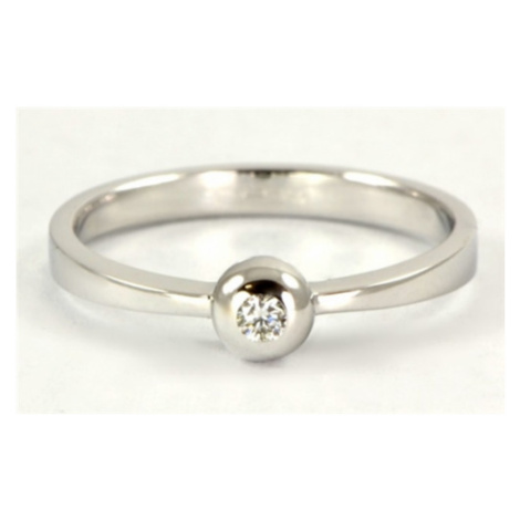 Zásnubní briliantový prsten z bílého zlata 0009 + DÁREK ZDARMA