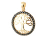 Zlatý přívěšek strom života s černými zirkony ZZ1079F + dárek zdarma