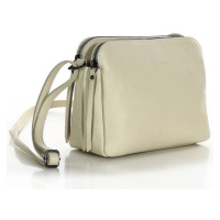 Kožená crossbody kabelka Mazzini MM410 béžová