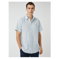 Koton Summer Shirt Short Sleeve Pocket Detailed Classic Collar