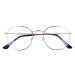 Sunmania Zlaté oválné čiré antireflexní brýle "Hipster"