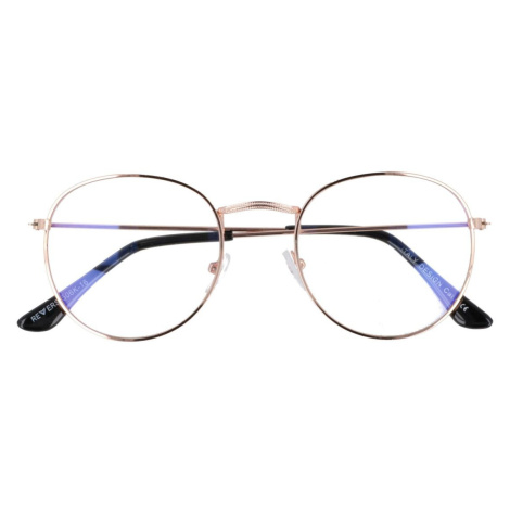 Sunmania Zlaté oválné čiré antireflexní brýle "Hipster"