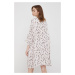 Šaty Sisley béžová barva, mini, oversize