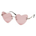 Sunglasses Heart With Chain - rose/silver