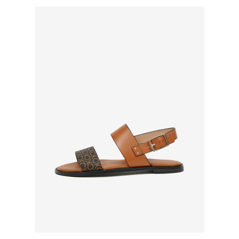 Hnědé dámské kožené sandály Calvin Klein