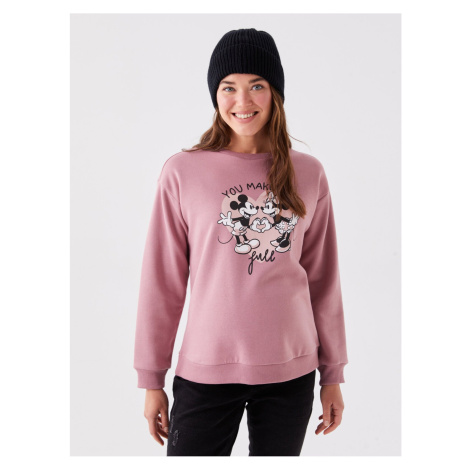 LC Waikiki Crew Neck Mickey Mouse Printed Long Sleeve Maternity Sweatshirt.