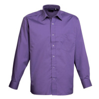 Premier Workwear Pánská košile s dlouhým rukávem PR200 Purple -ca. Pantone 269