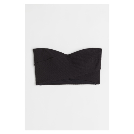 H & M - Bikinová podprsenka bandeau - černá H&M