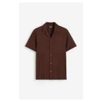 H & M - Žebrovaná košile resort Regular Fit - béžová