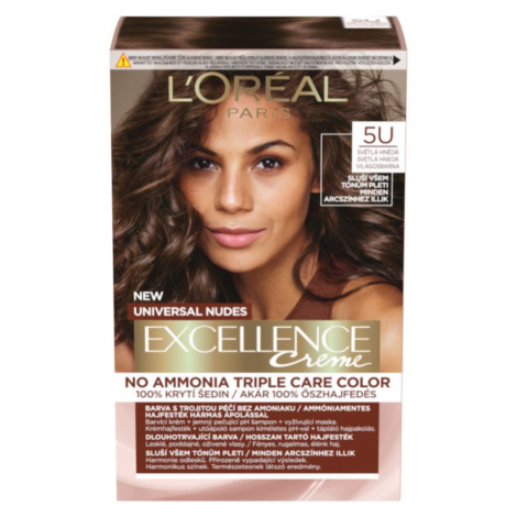 L´Oréal Paris Excellence Creme Universal Nudes 5U Světlá Hnědá hnědá Barva Vlasů 252 ml L’Oréal Paris