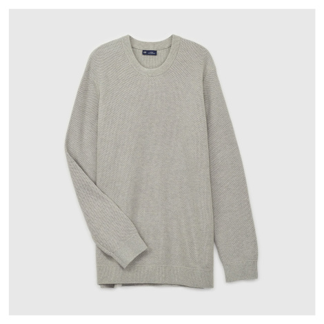 Svetr GAP Crew Texture Light Grey Heather