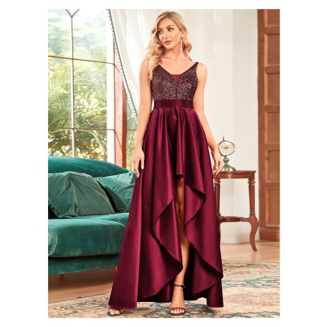 Asymetrické plesové šaty s hlubokým výstřihem do V Ever-Pretty