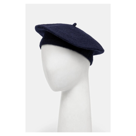 Vlněný baret Answear.LAB tmavomodrá barva, vlněný