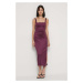 Šaty Abercrombie & Fitch fialová barva, midi