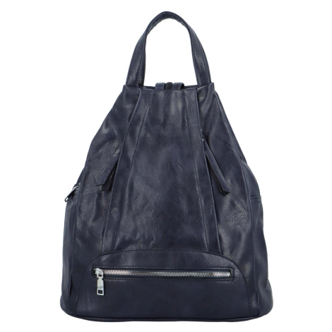 Trendy dámský koženkový batůžek Coleta, tmavě modrý INT COMPANY