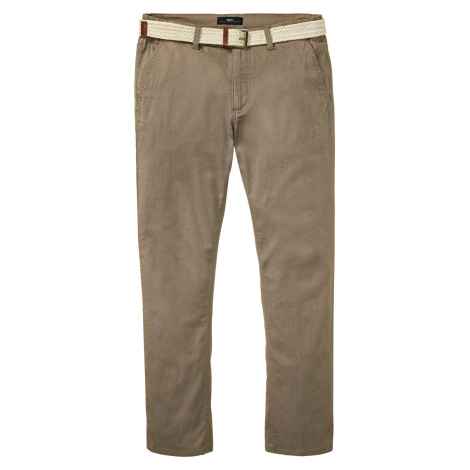 Strečové chino kalhoty Regular Fit z kolekce Speciální střih, s páskem, Straight Bonprix