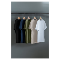 Trendyol 5-Pack Multi Color Regular/Normal Fit Basic 100% Cotton T-Shirt