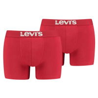 Levi's® MEN SOLID BASIC BOXER 2P Pánské boxerky, červená, velikost