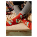 Červené dámské vzorované ponožky Fusakle Liskanie