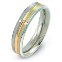 Boccia Titanium Titanový bicolor prsten s brilianty 0144-01