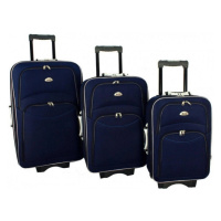 Rogal Set 3 tmavě modrých cestovních kufrů 
