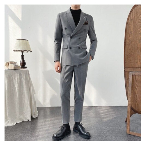 Pánský oblek dvouřadé sako + kalhoty JFC FASHION