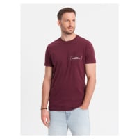 Men's Ombre Streetstyle cotton t-shirt with pocket print - maroon