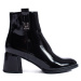 Komfortní černé kotníčkové boty dámské na širokém podpatku